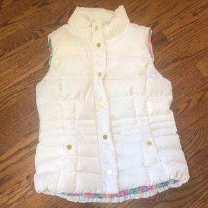 Lilly Pulitzer Down Feather White Puffer Vest Med
